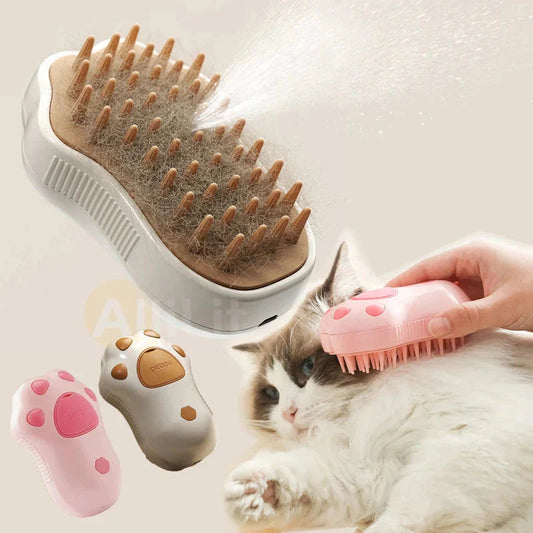 Electric Cat Steam Brush β 3-In-1 Pet Grooming Comb with Water Spray for Cats and Dogs, USB Rechargeable